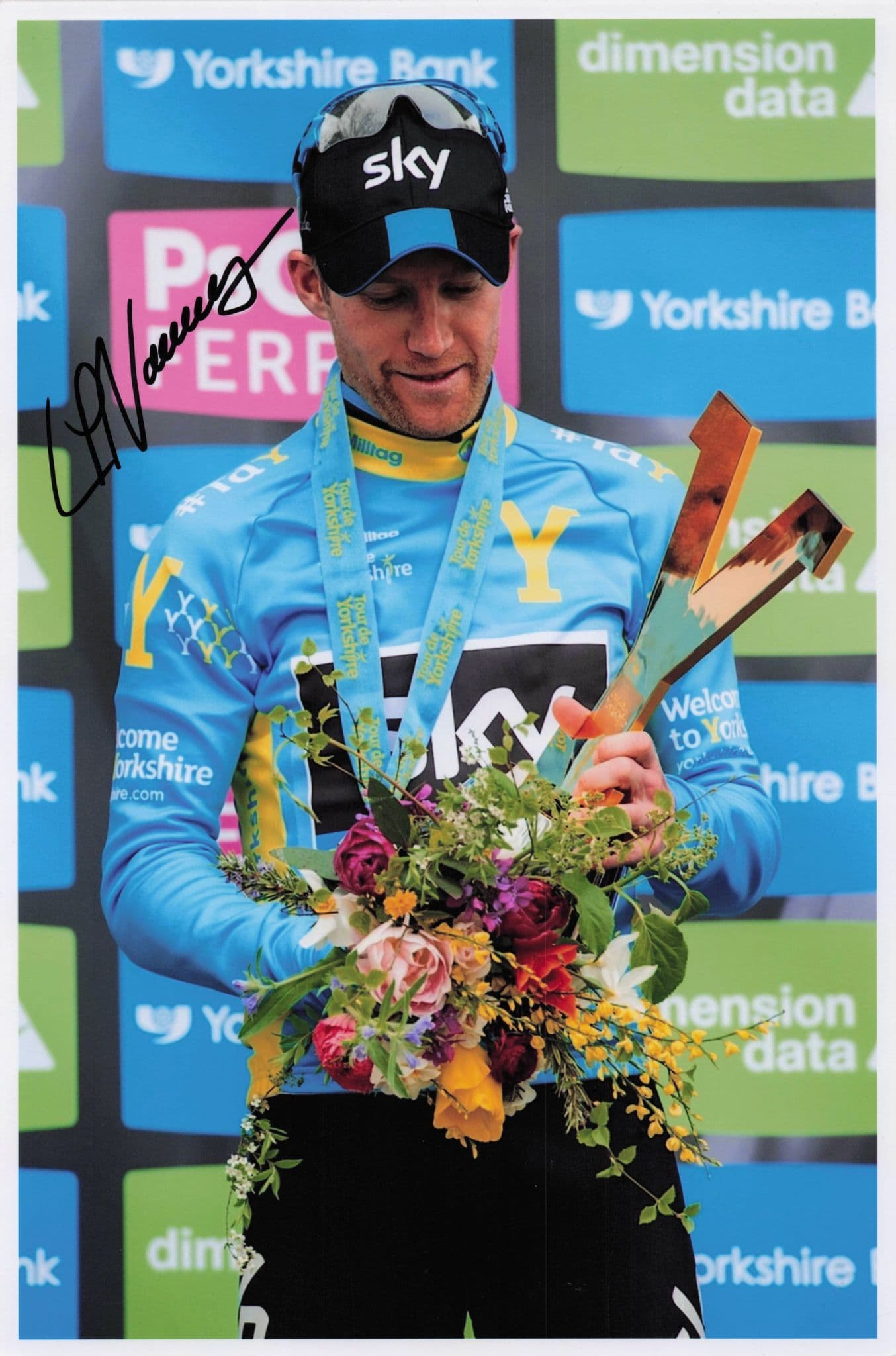 Lars Petter Nordhaug Norway Cyclist 2015 Tour De Yorkshire Giant Hand Signed Photo