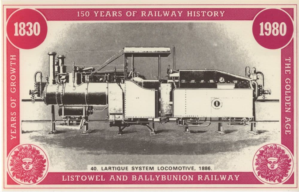 Lartique System Locomotive 1886 Listowel Ballybunion Railway Postcard