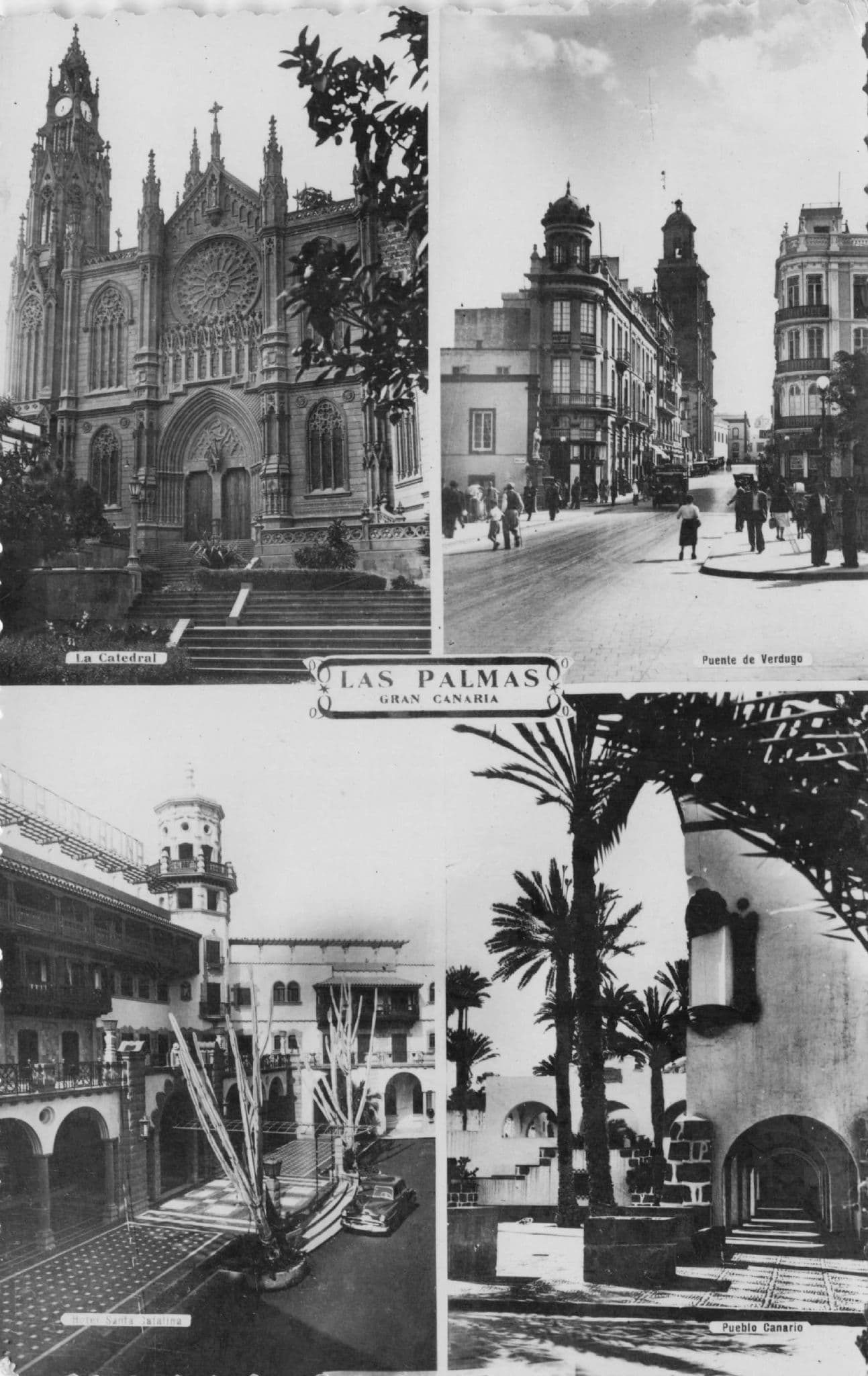Las Palmas Gran Canaria Spain Shops Real Photo Vintage Postcard
