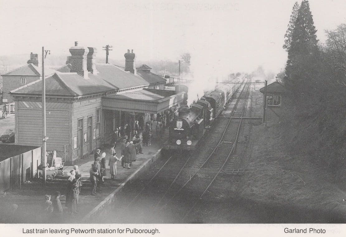 Last Train Leaving Petworth Station To Pulborough Sussex Postcard