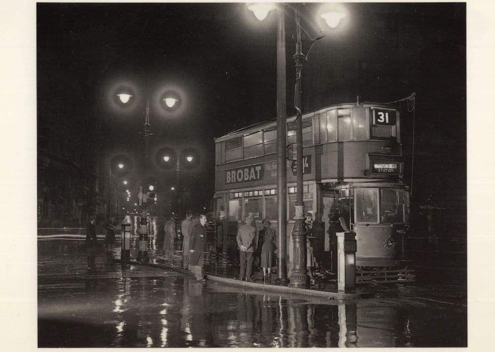 Last Tram Bus From Southampton Row in 1950 Photo Postcard
