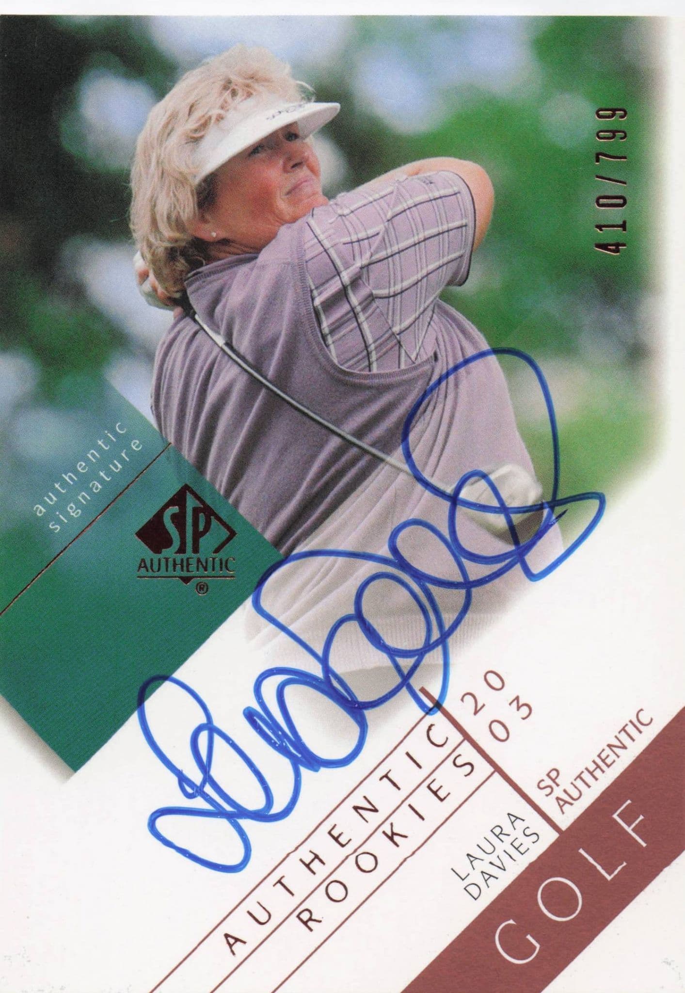 Laura Davies Authentic Rookies 2003 Golf SP Hand Signed Autograph Card
