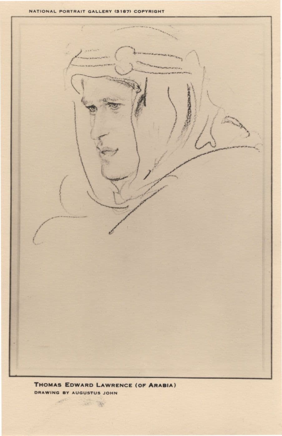 Laurence Of Arabia National Portrait Gallery Old Painting Postcard