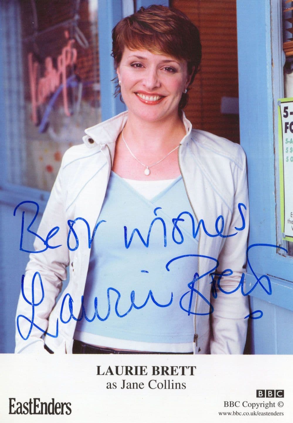 Laurie Brett as Jane Collins BBC Eastenders Hand Signed Cast Card Photo