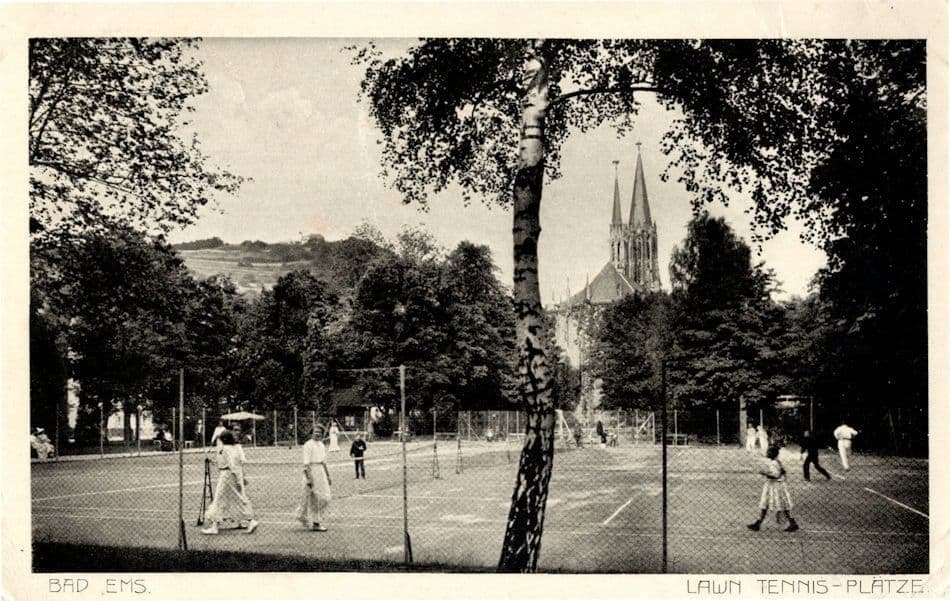 Lawn Tennis Platze Bad Ems Germany Antique Postcard