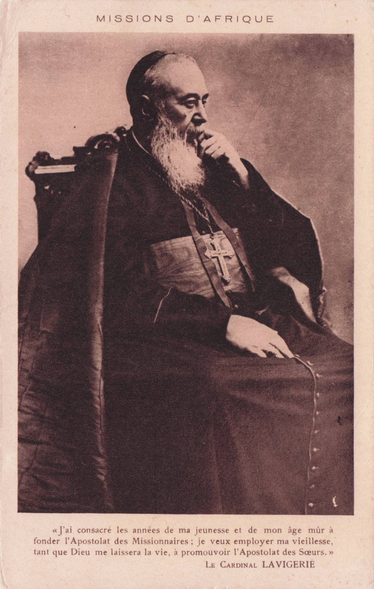 Le Cardinal Lavigerie MIssions D'Afrique Africa Portrait Old Postcard