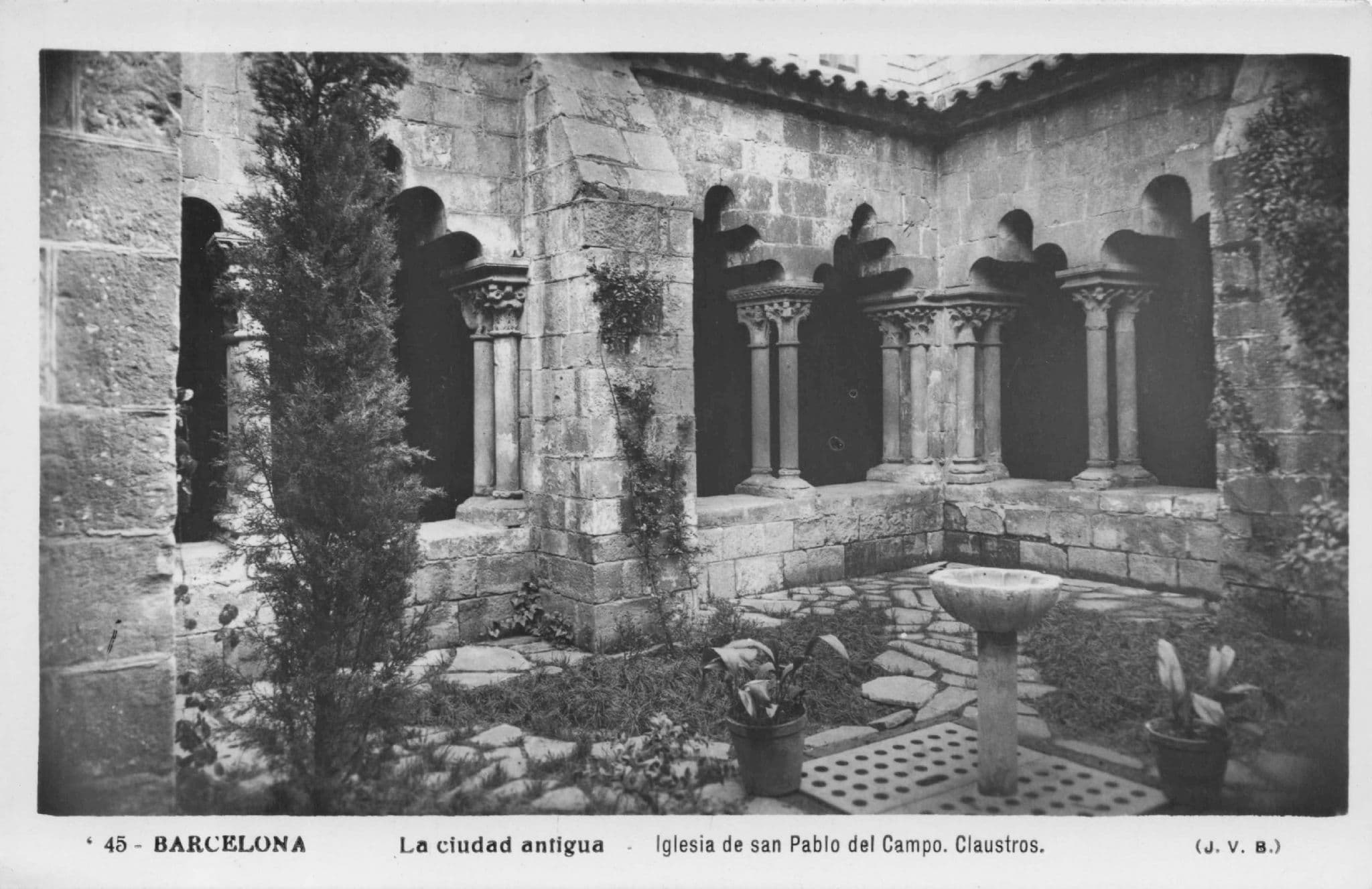 Le Ciudad Antigua Iglesia De San Pablo Del Campo Claustros Spain Old Real Photo Postcard
