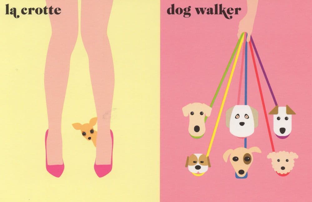 Le Crotte Dog Poos Pooper Scooper American Walker Comic Postcard