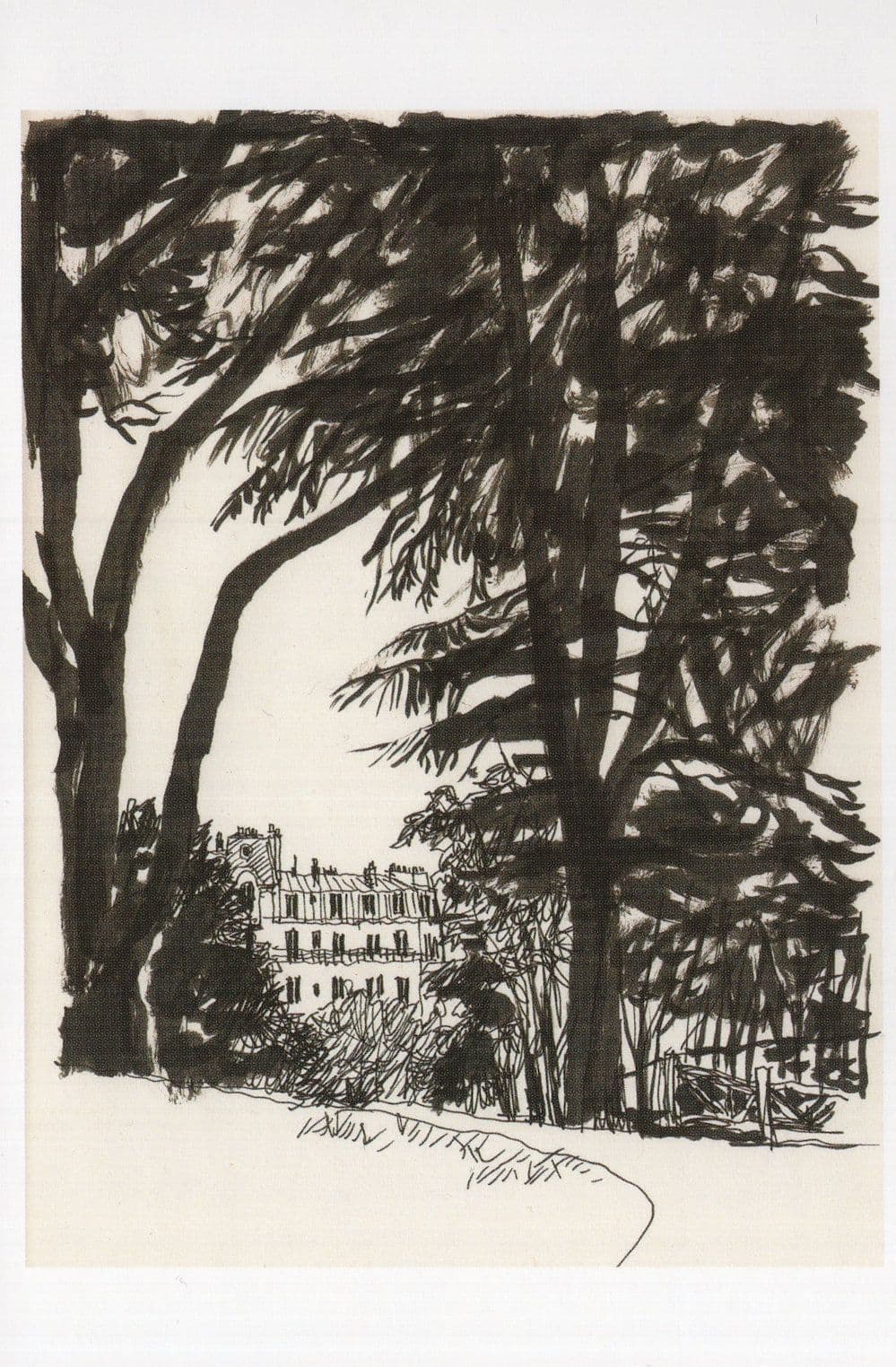 Le Parc Des Buttes Chaumont Paris French Painting Postcard