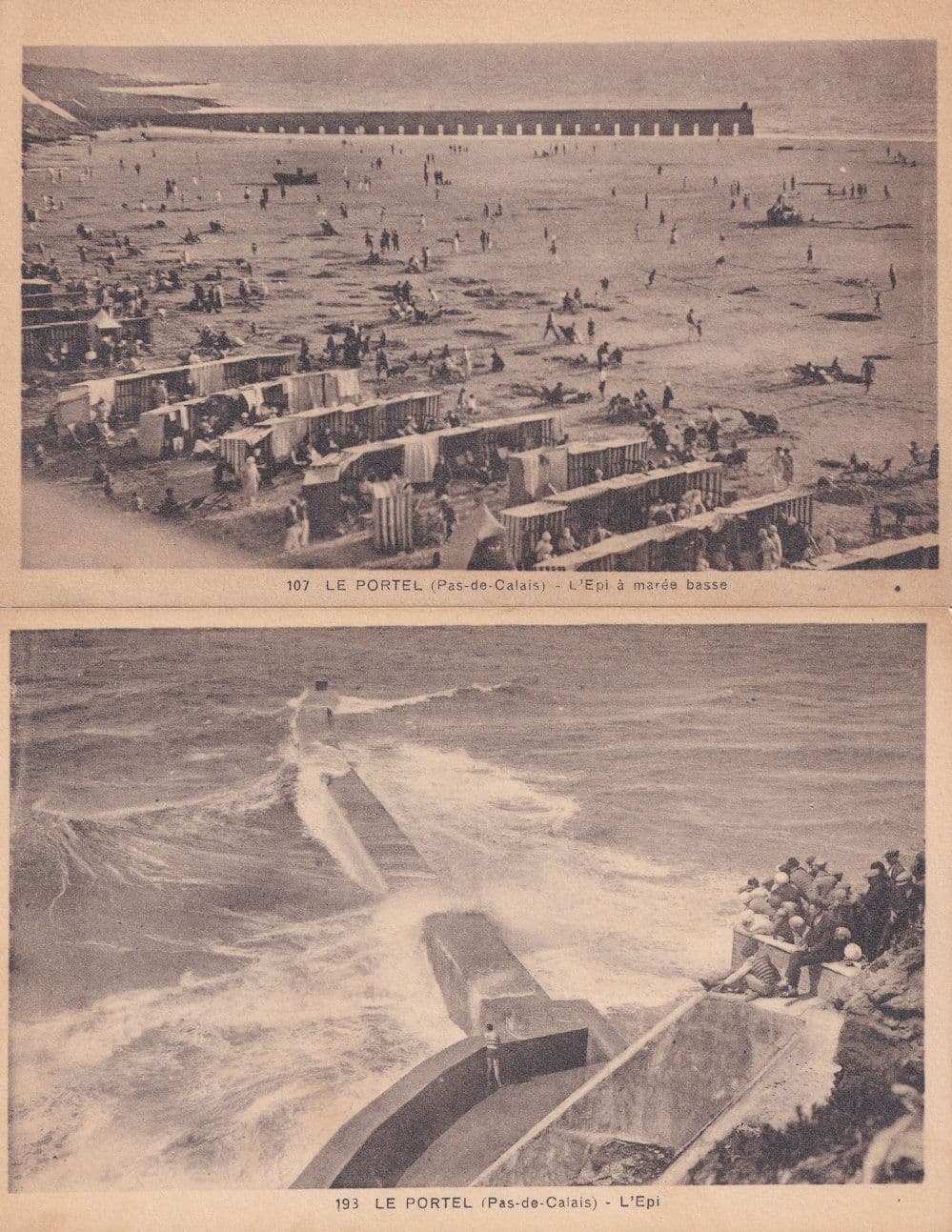 Le Portel Pas De Calais French Disaster Waves 2x Postcard s