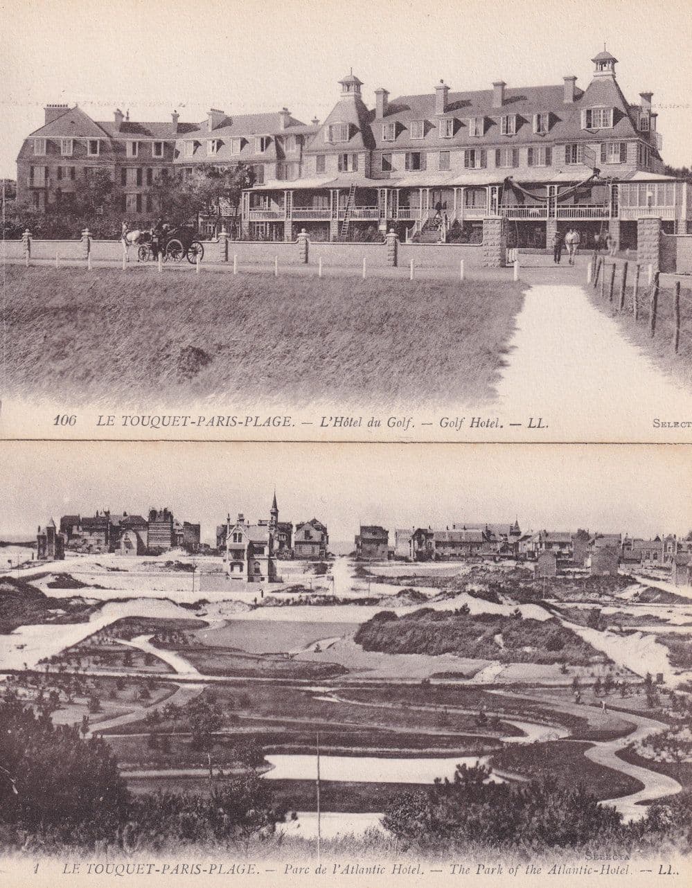 Le Touquet Paris Plage L'Hotel Du Golf Atlantic 2x French Old Postcard s