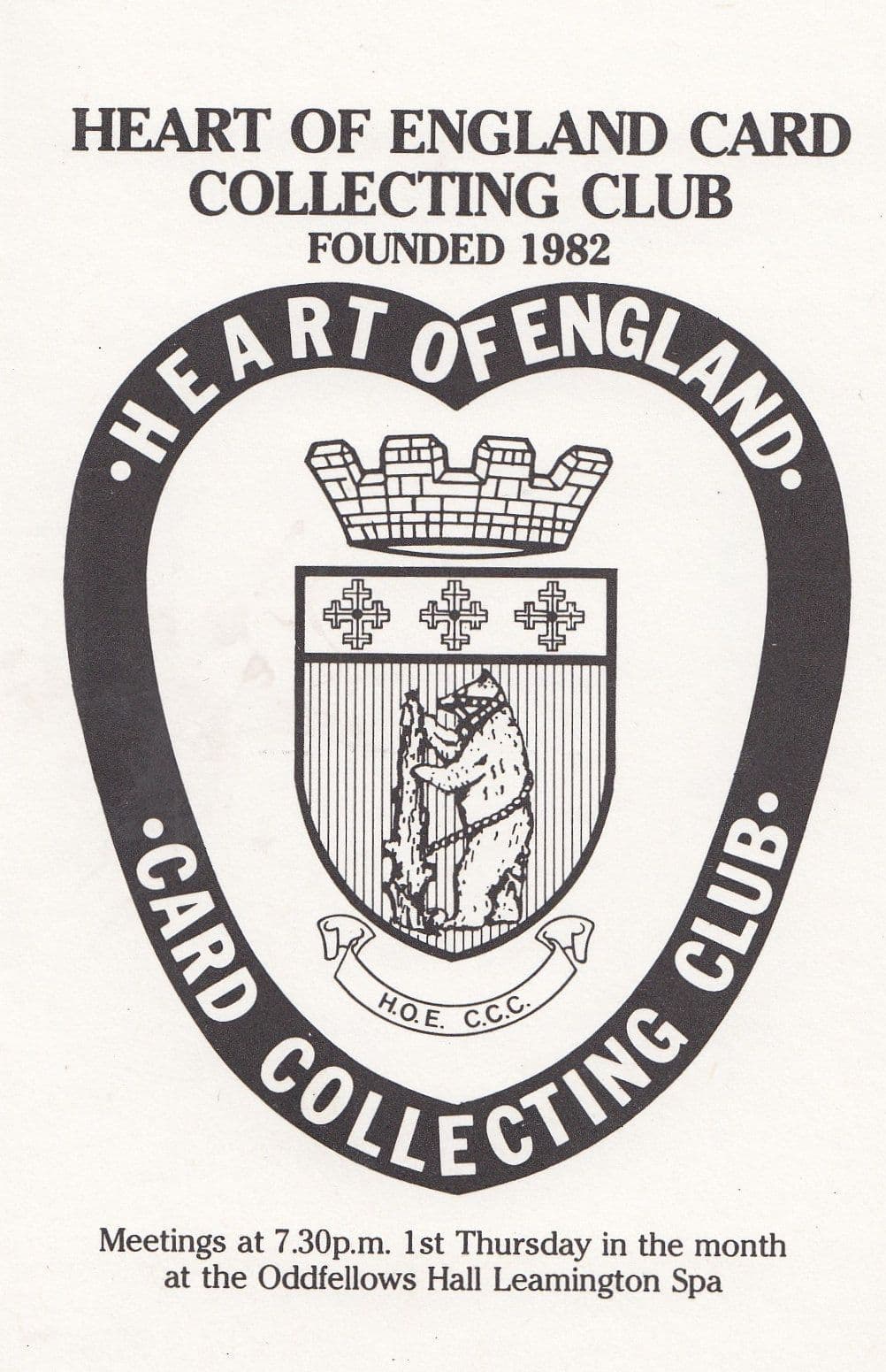 Leamington Spa Club Oddfellows Hall Warwickshire Meeting Postcard