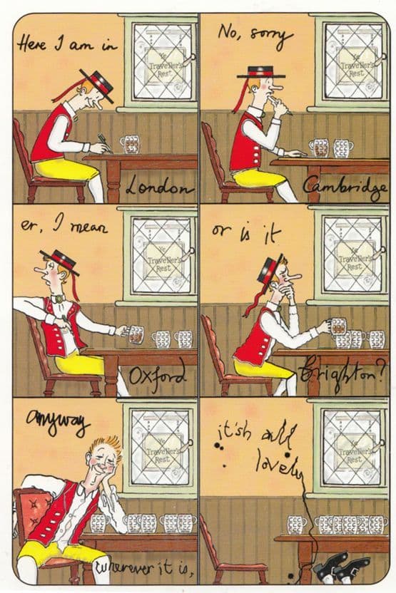 Learn English Language While Getting Drunk Pub Tourist Comic Humour Postcard