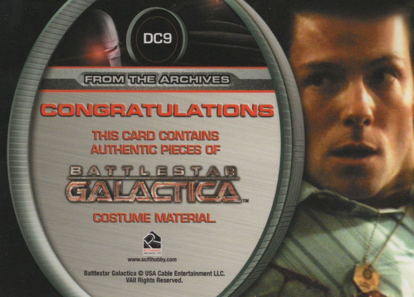 Lee Adama Dual RARE 2x Real Costume Cloth DC9 Battlestar Galactica