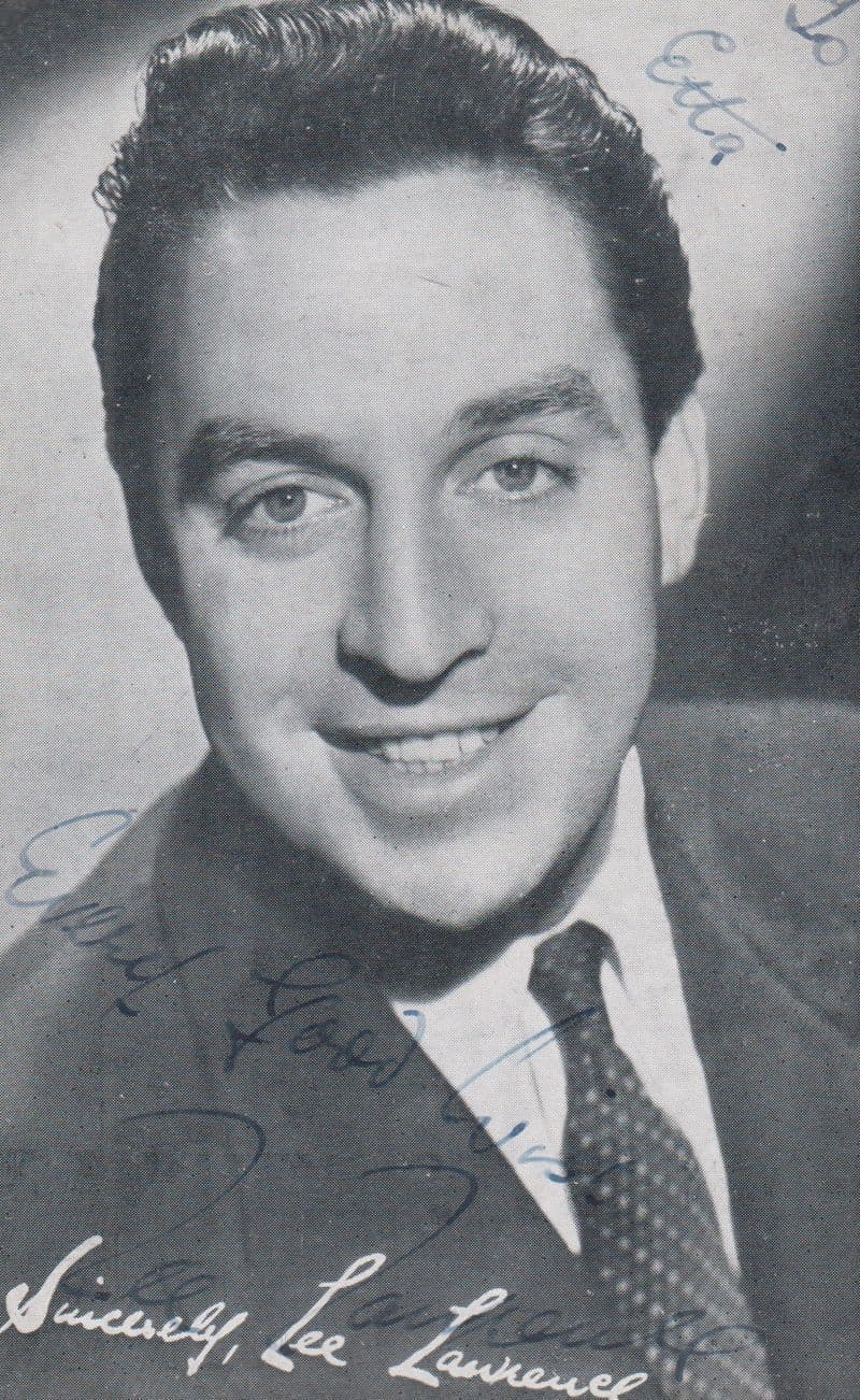 Lee Lawrence Antique Decca Record Publicity Hand Signed Photo