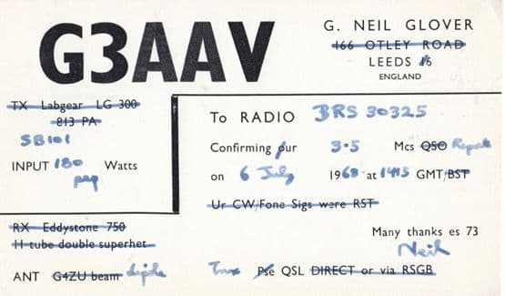 Leeds Amateur Radio QSL Shortwave Otley Road Antenna Postcard
