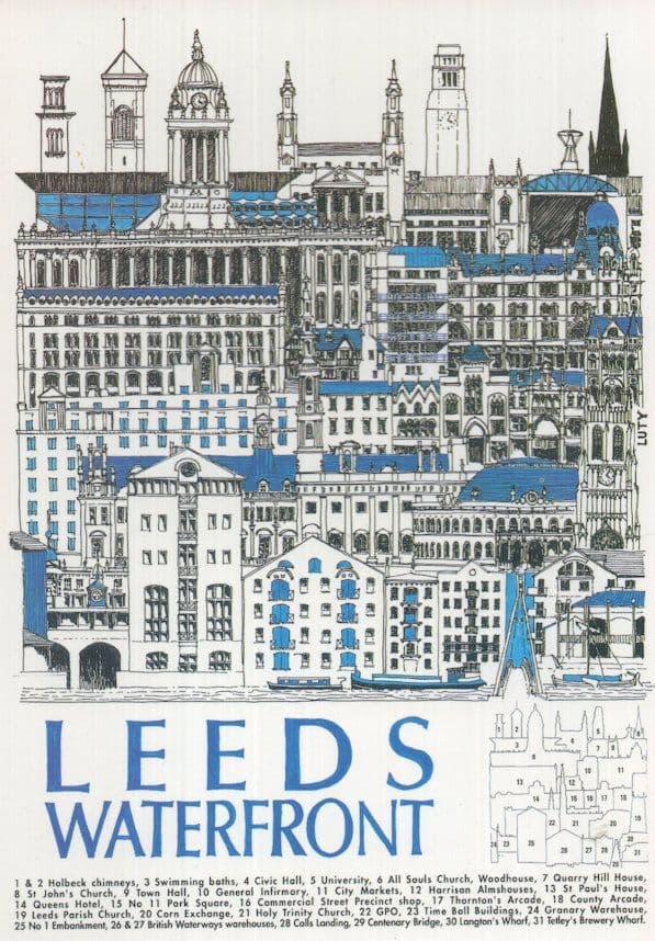 Leeds Waterfront British Waterways Yorkshire Advertising Postcard