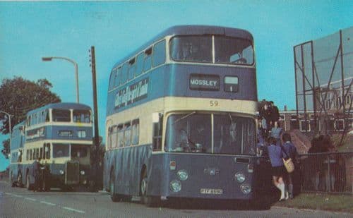 Lees Road Ashton Mossley 1 Northern Counties Leyland Bus Vintage Photo Postcard