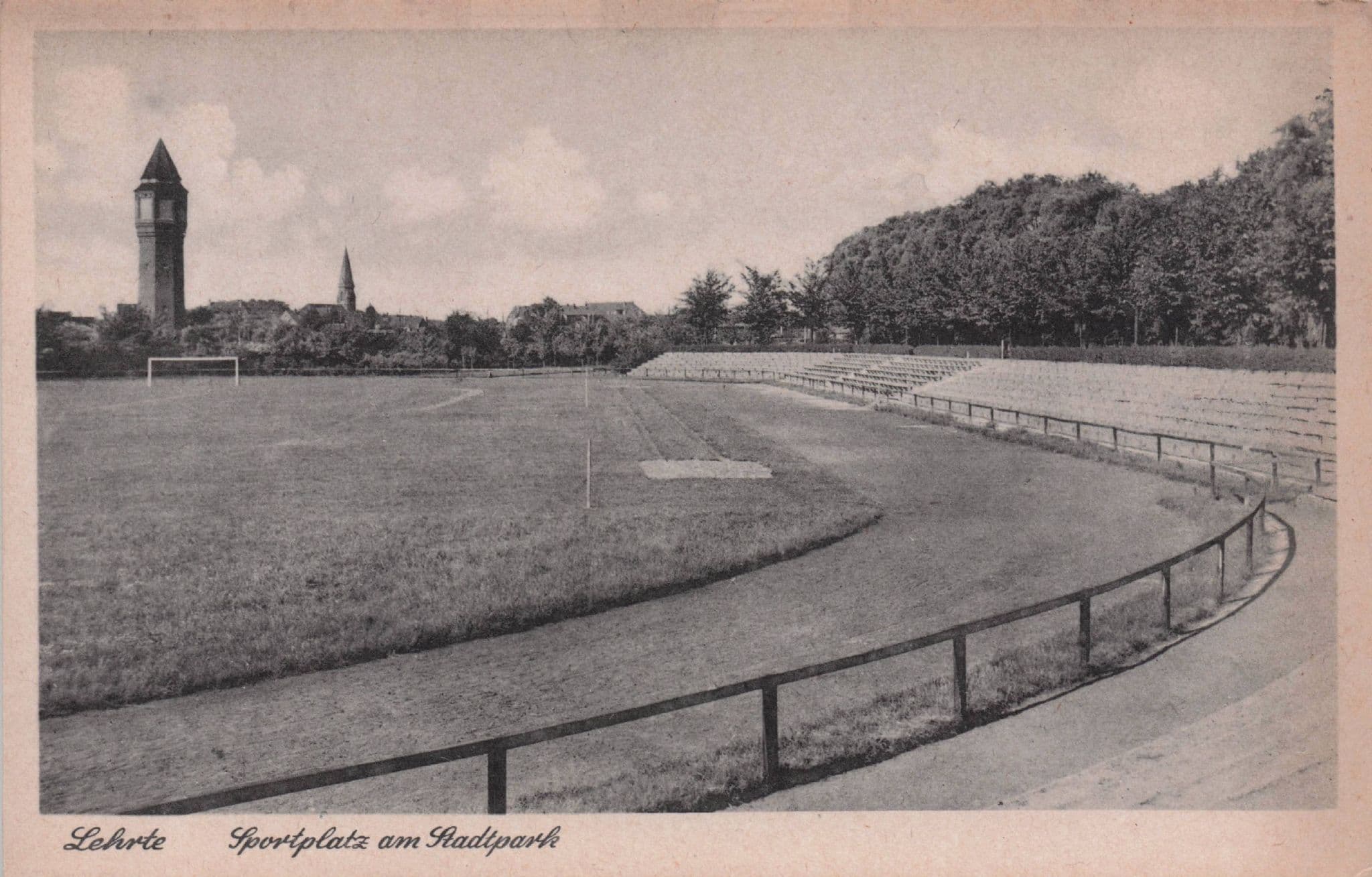 Lehrte Local Sports Football Pitch & Goalposts German Rare Old Postcard