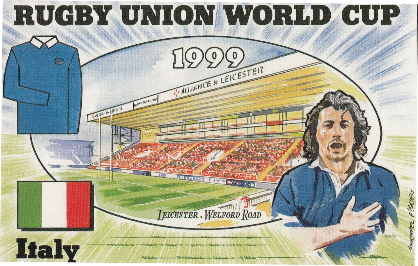 Leicester Welford Road Rugby World Cup Stadium Uniform Postcard
