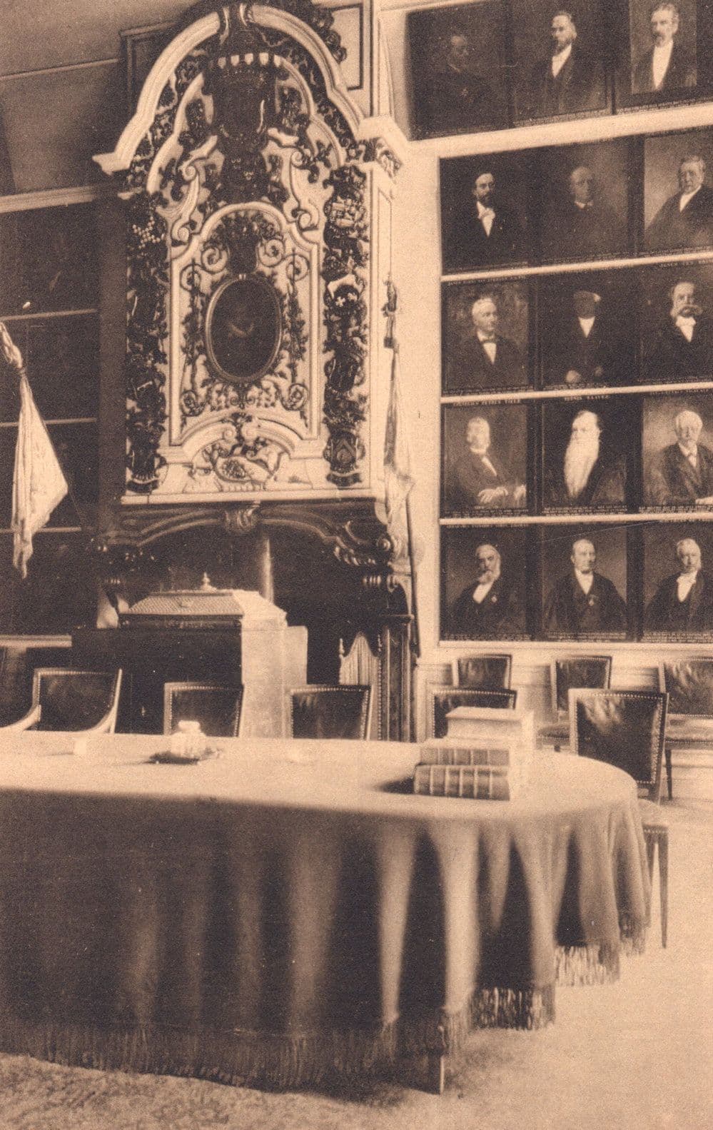 Leiden Senaatskamer Rapenburg 25 Antique Dutch Painting Mural Postcard