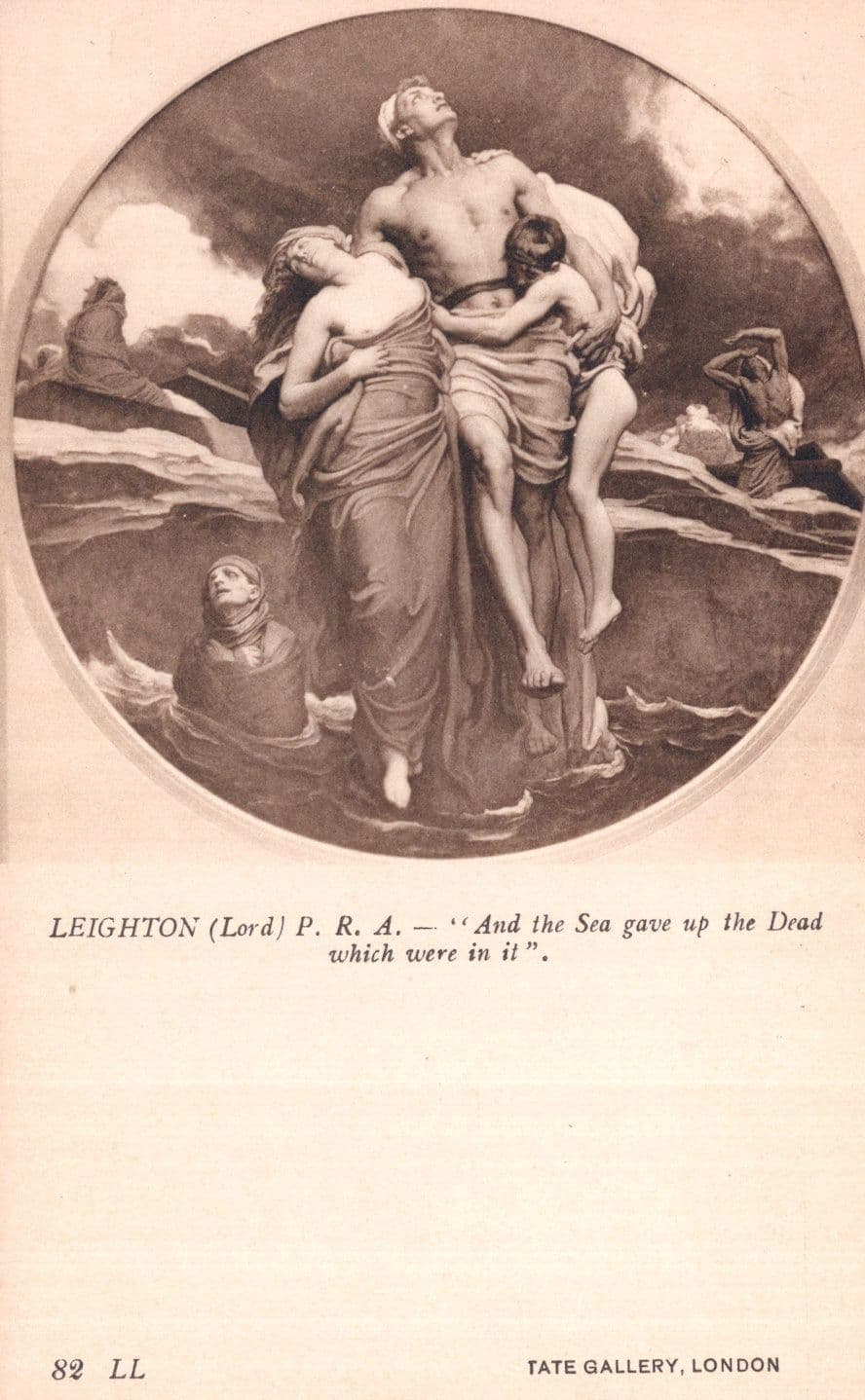 Leighton And The Sea Gave Up The Dead Painting Tate Gallery Postcard