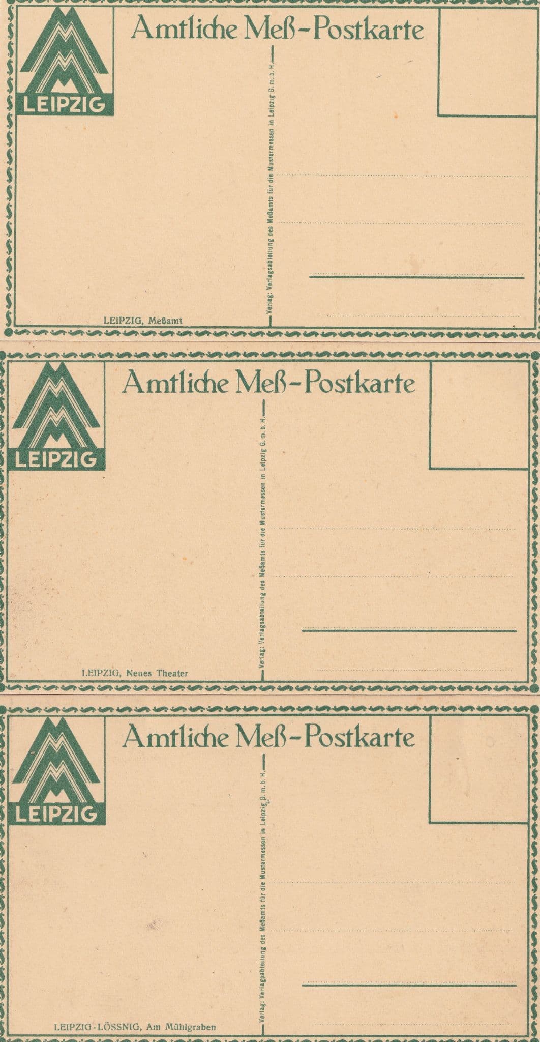 Leipzig Neues Theater Lossnig Mebant 3x Old Character German Postcard s