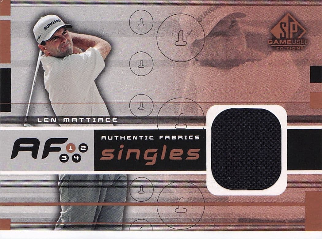 Len Mattiace Authentic Fabrics Singles 2003 Golf Upper Deck Worn Shirt Card