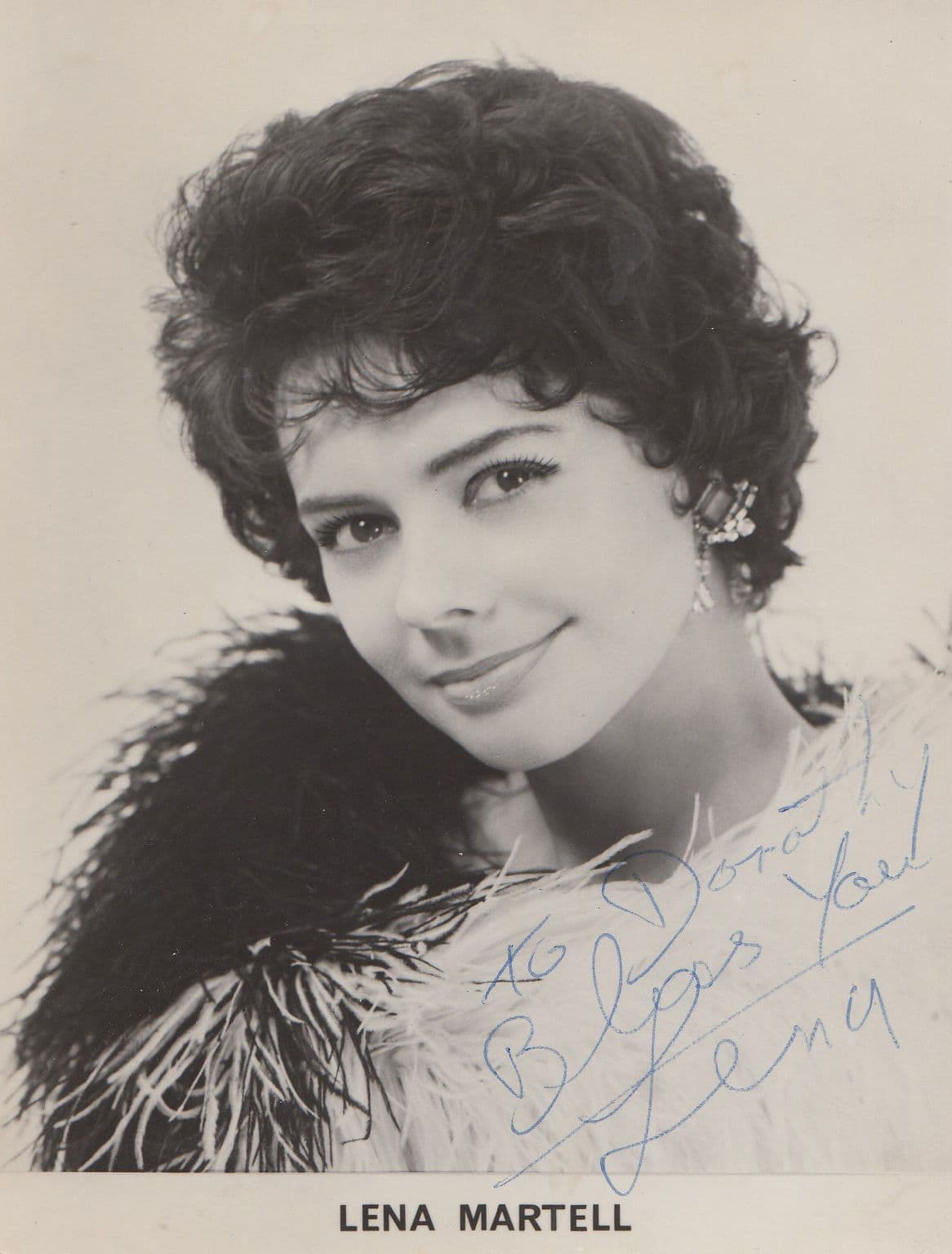 Lena Martell Hand Signed Photo With Long Reverse Message Letter Antique Ephemera