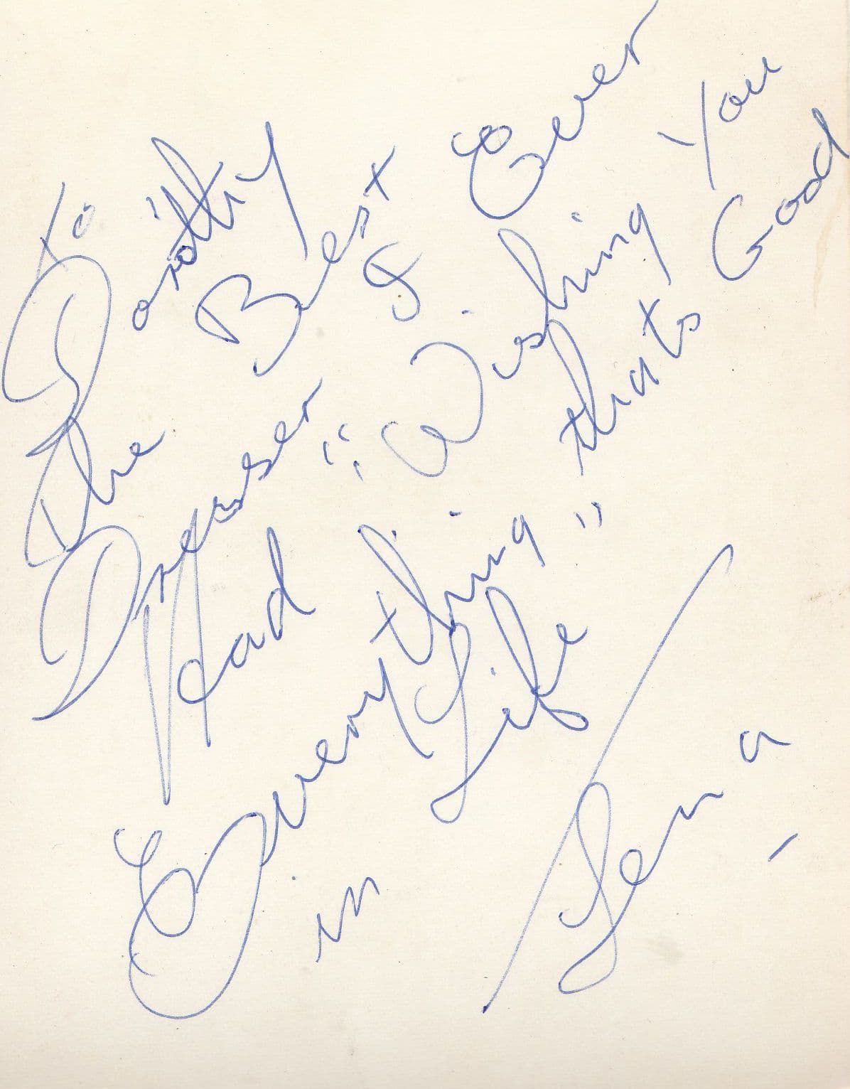 Lena Martell Hand Signed Photo With Long Reverse Message Letter Antique Ephemera