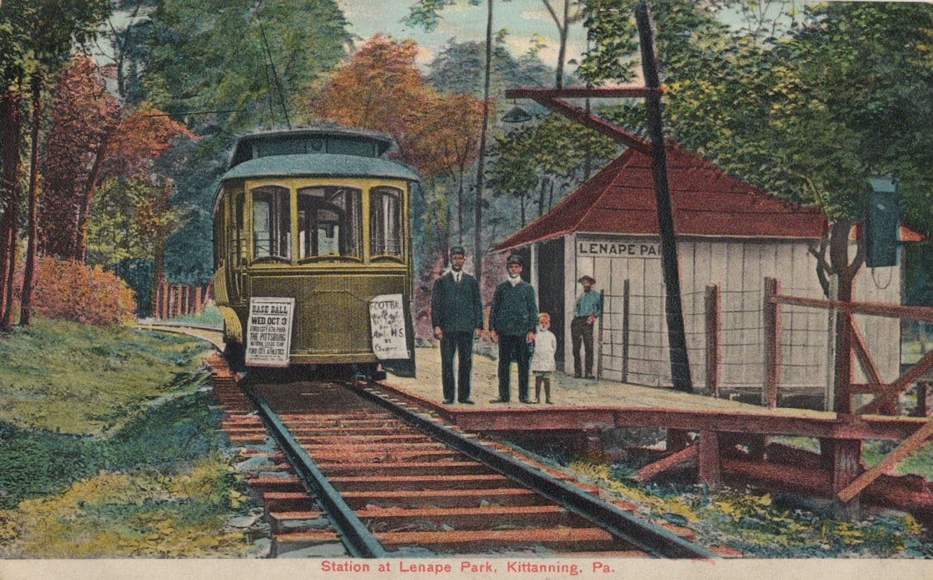 Lenape Park Train Station Kittanning USA Old Postcard