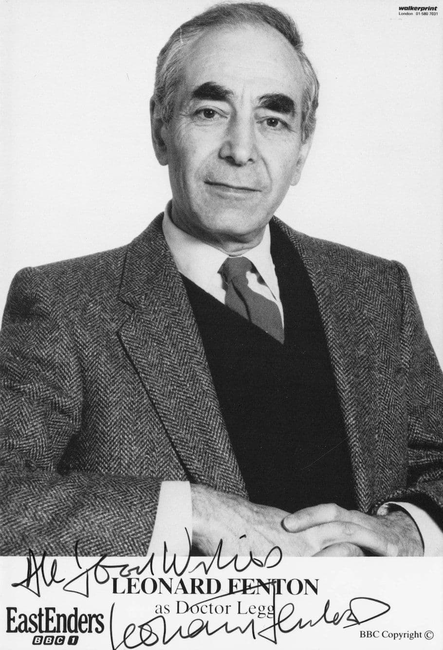 Leonard Fenton Dr Legg Eastenders Vintage Hand Signed Cast Card Photo