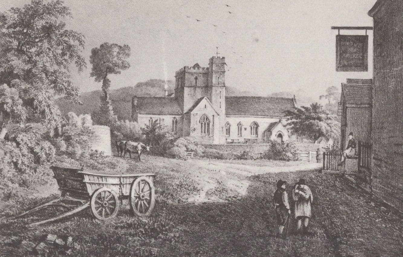 Leonard Stanley Church in 1838 Gloucester Victorian Art Postcard