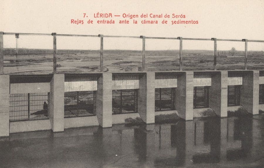 Lerida Origen Del Canal De Seros Aliviadero Spain Old Rare Postcard
