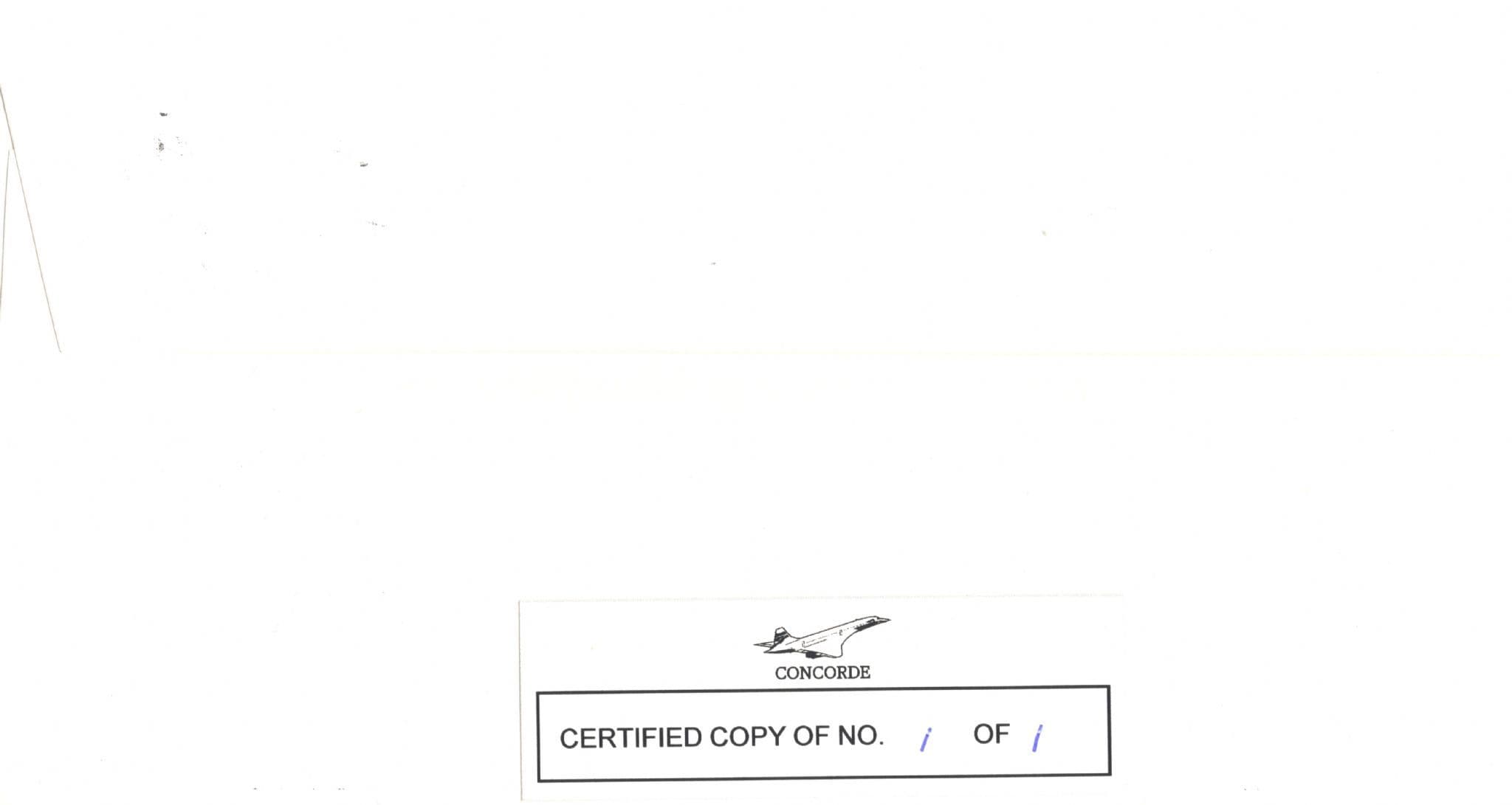 Les Brodie Brian Walpole LTD EDN OF 1 Concorde New York Hand Signed FDC