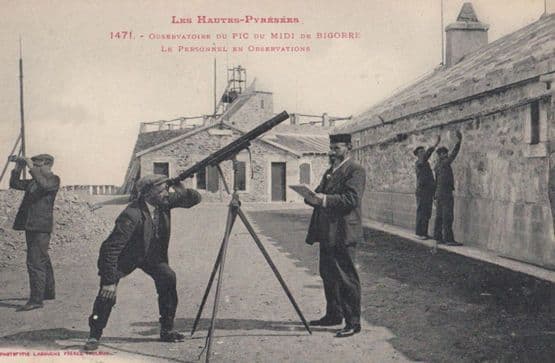 Les Hautes Pyranees Antique Observatory Tower Telescope France Postcard