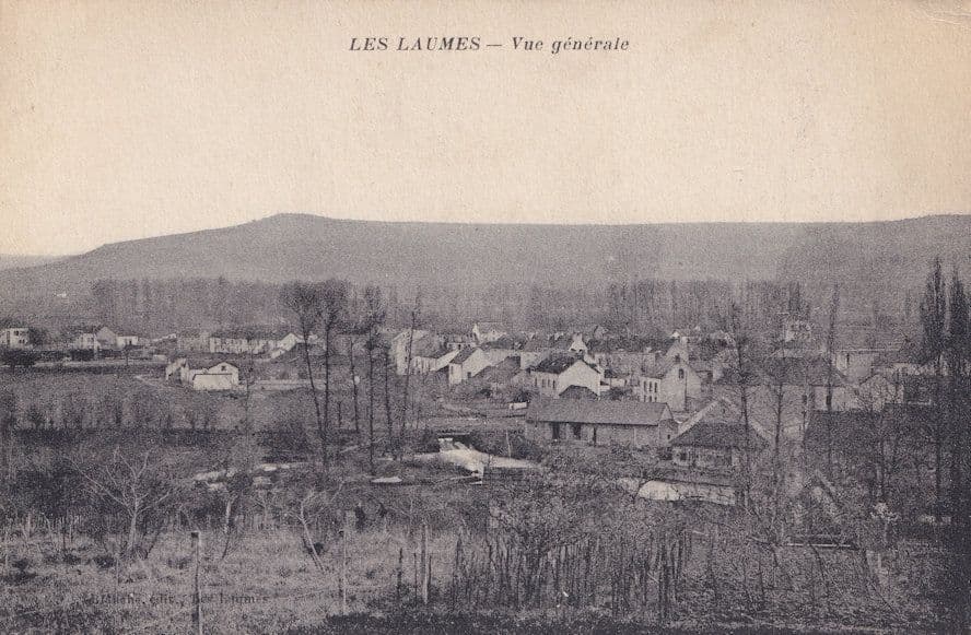 Les Laumes Antique Aerial French Misprint Postcard