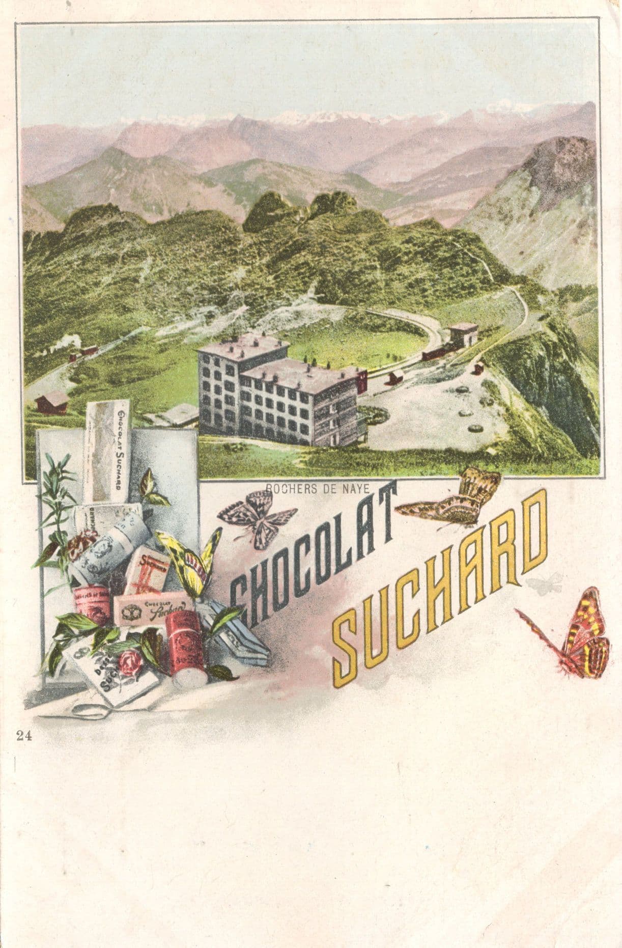 Les Rochers de Naye Chocolat Suchard French Advertising Postcard