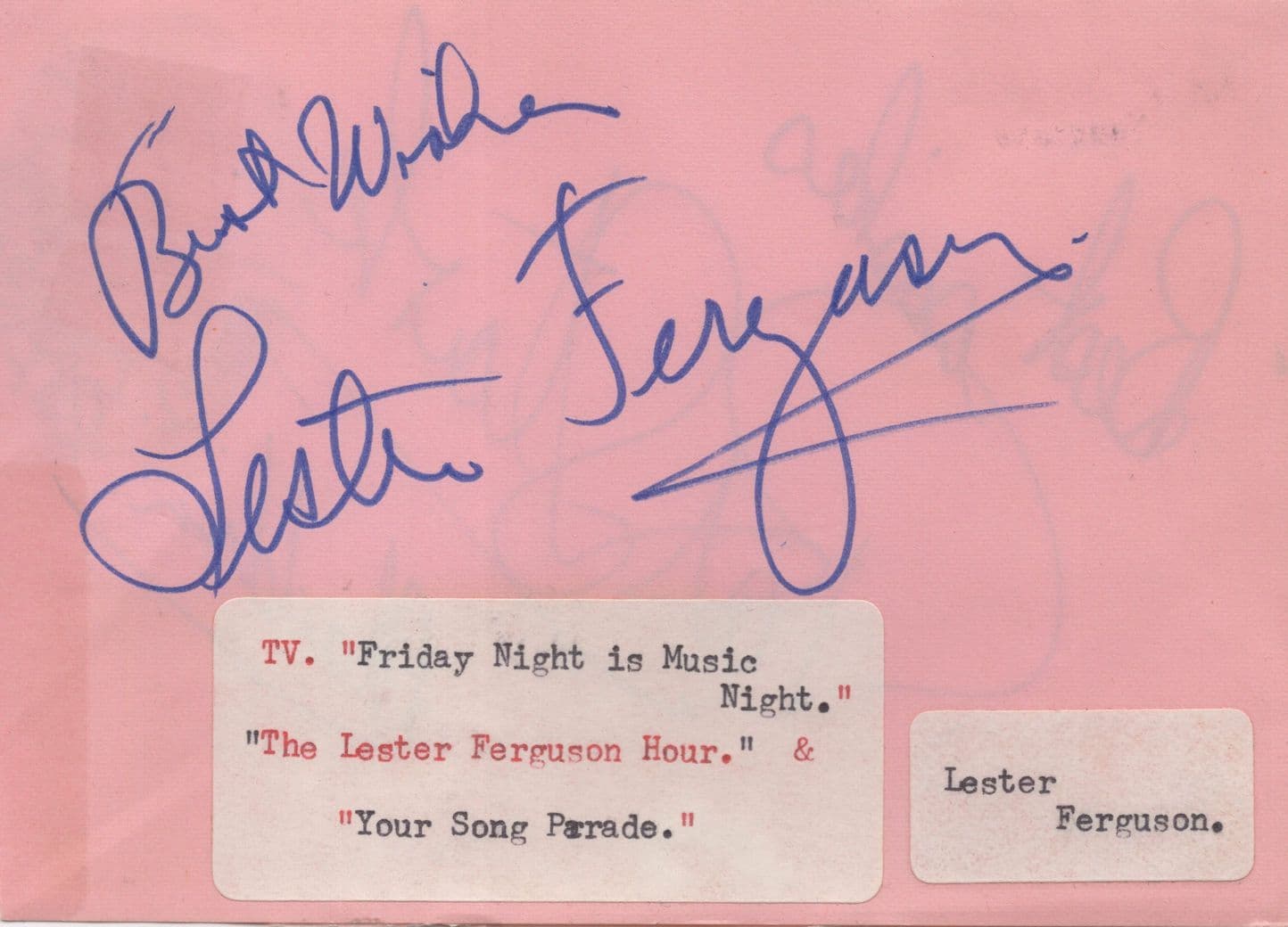 Lester Ferguson Pat Starke Aladdin 2x Hand Signed Autograph s