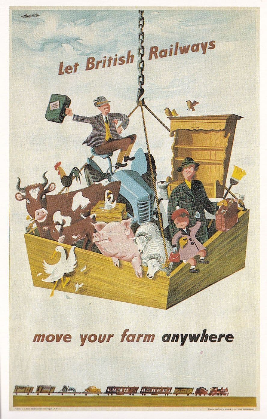 Let Britains Railways Move You Anywhere Crane Advertising Postcard