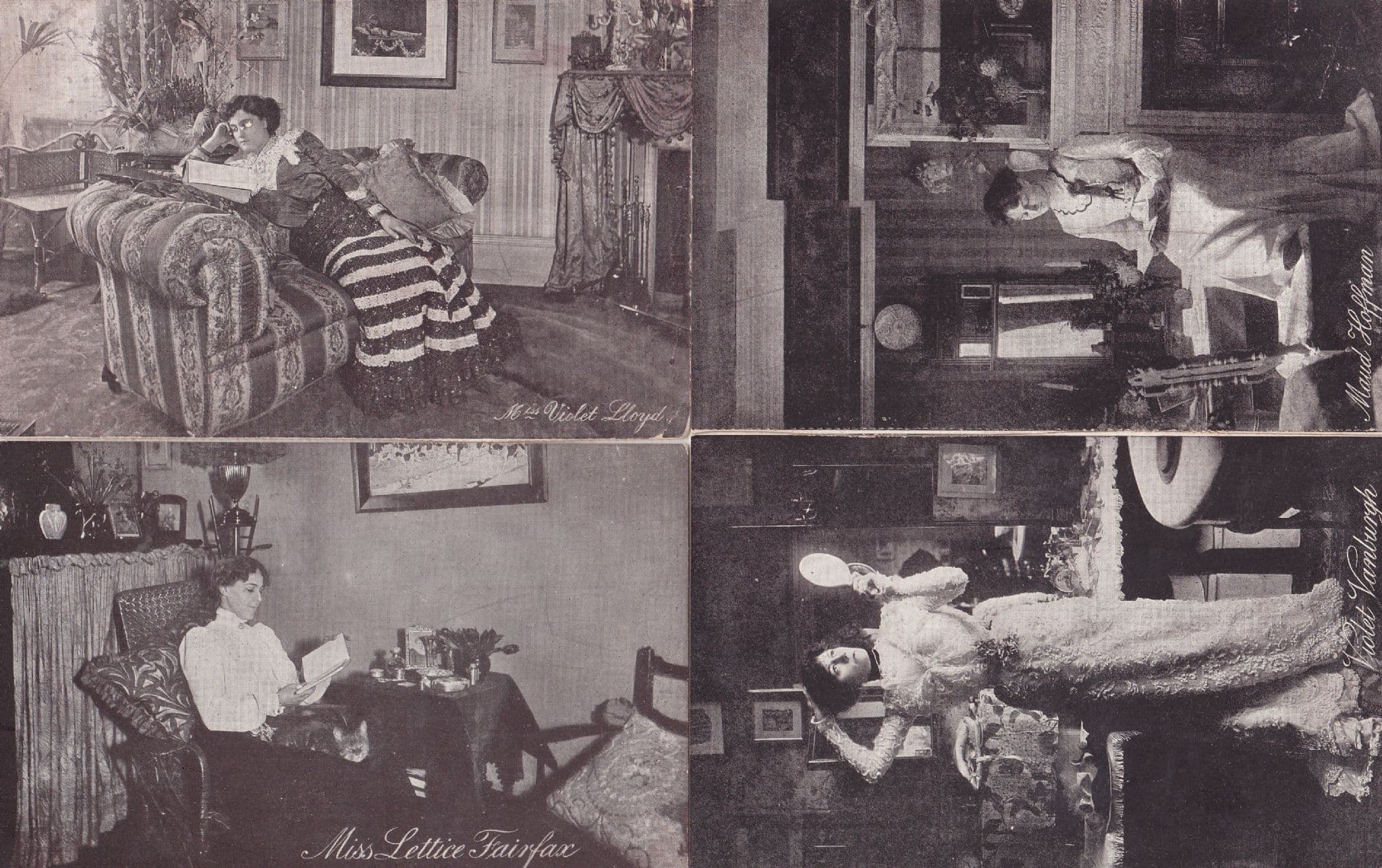 Lettice Fairfax Violet Lloyd Vanburgh Maud Hoffman 4x Actress Yes Or No Postcard s