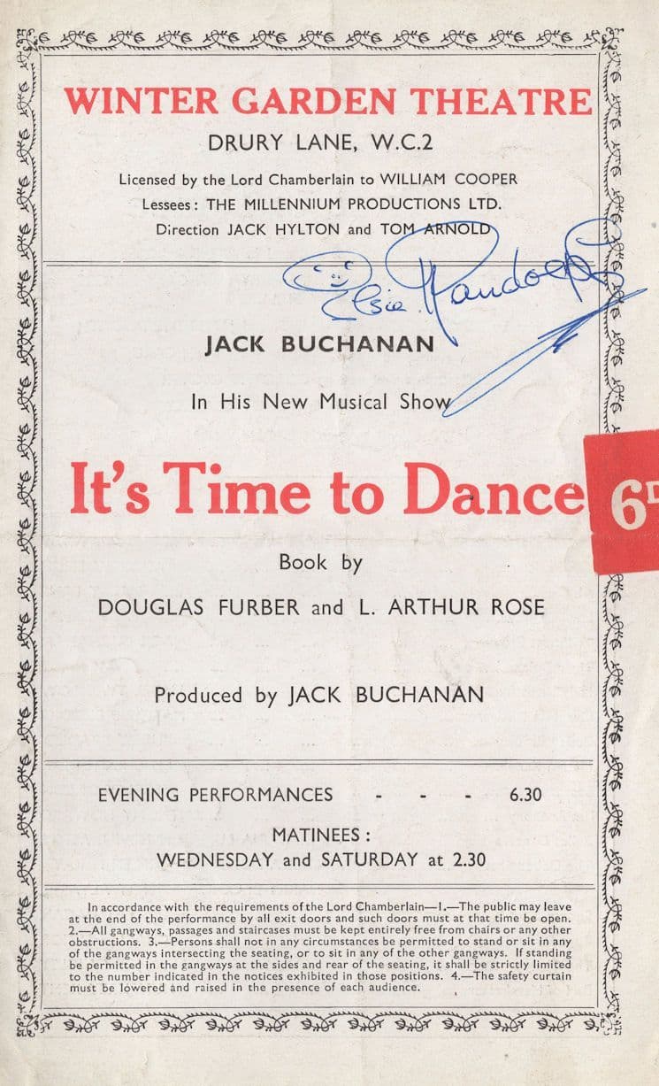 Lewisham Hippodrome Barry Sinclair Ivor Novello Hand Signed Programme