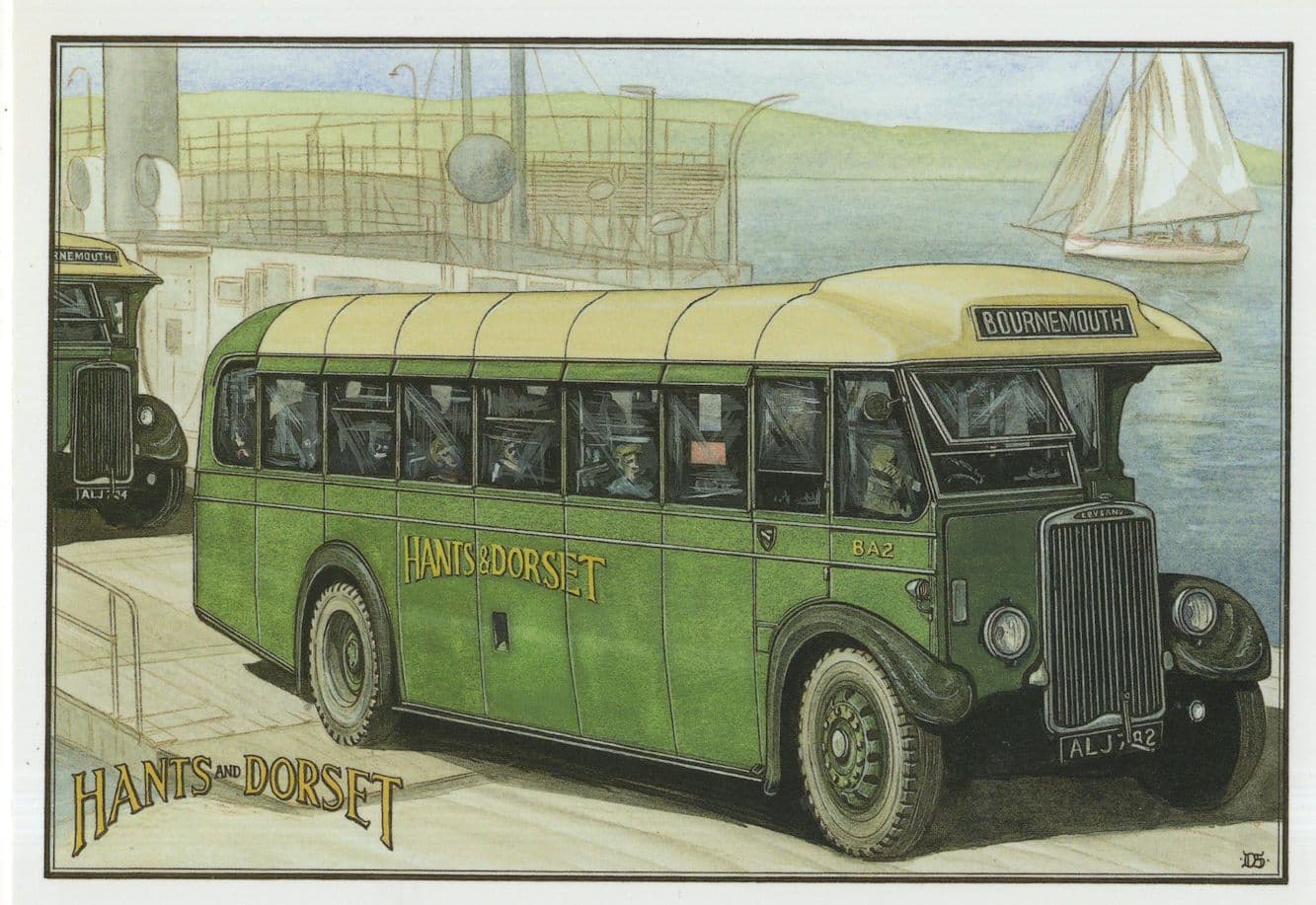 Leyland LTSA Bournemouth Bus & Boat Hants & Dorset Motor Services Postcard