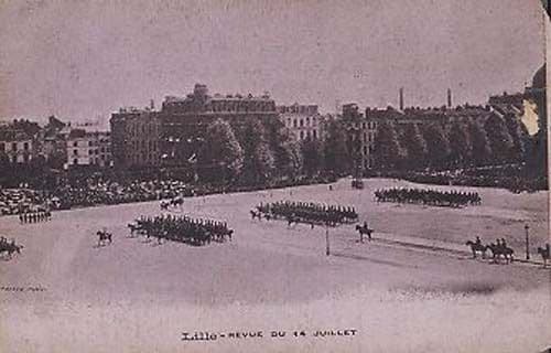 Lille France French Army Military Procession Antique 14th July Postcard