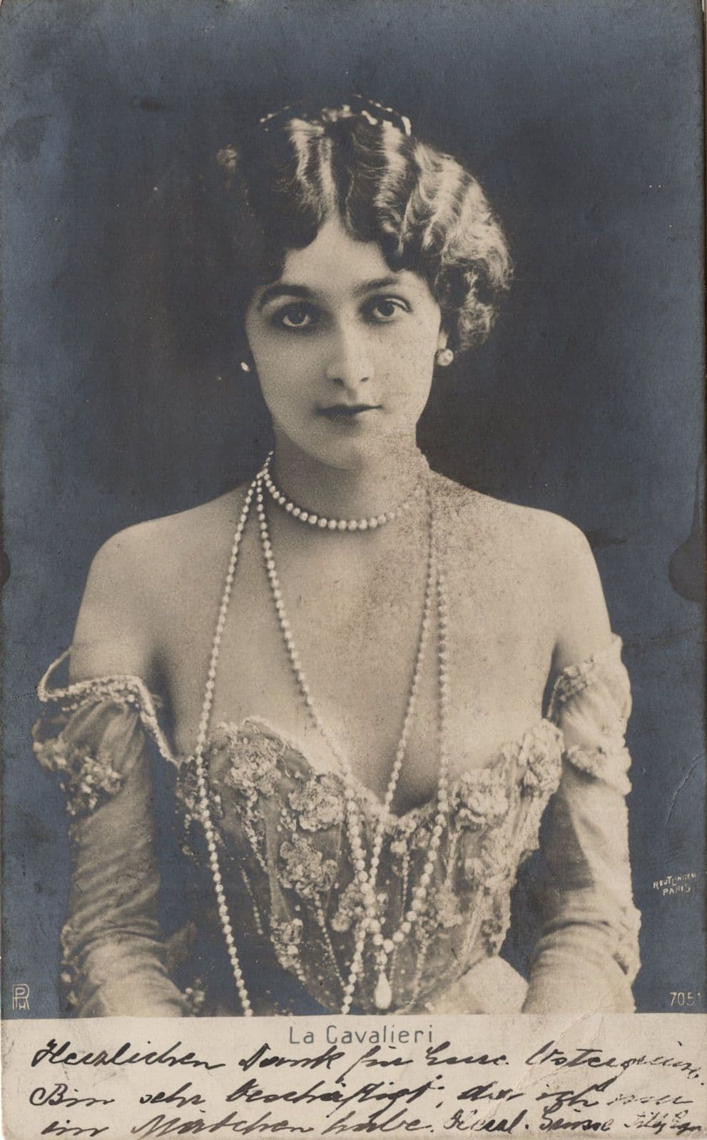 Lina Cavalieri Italy Opera Soprano Killed In WW2 Bomb Old Postcard