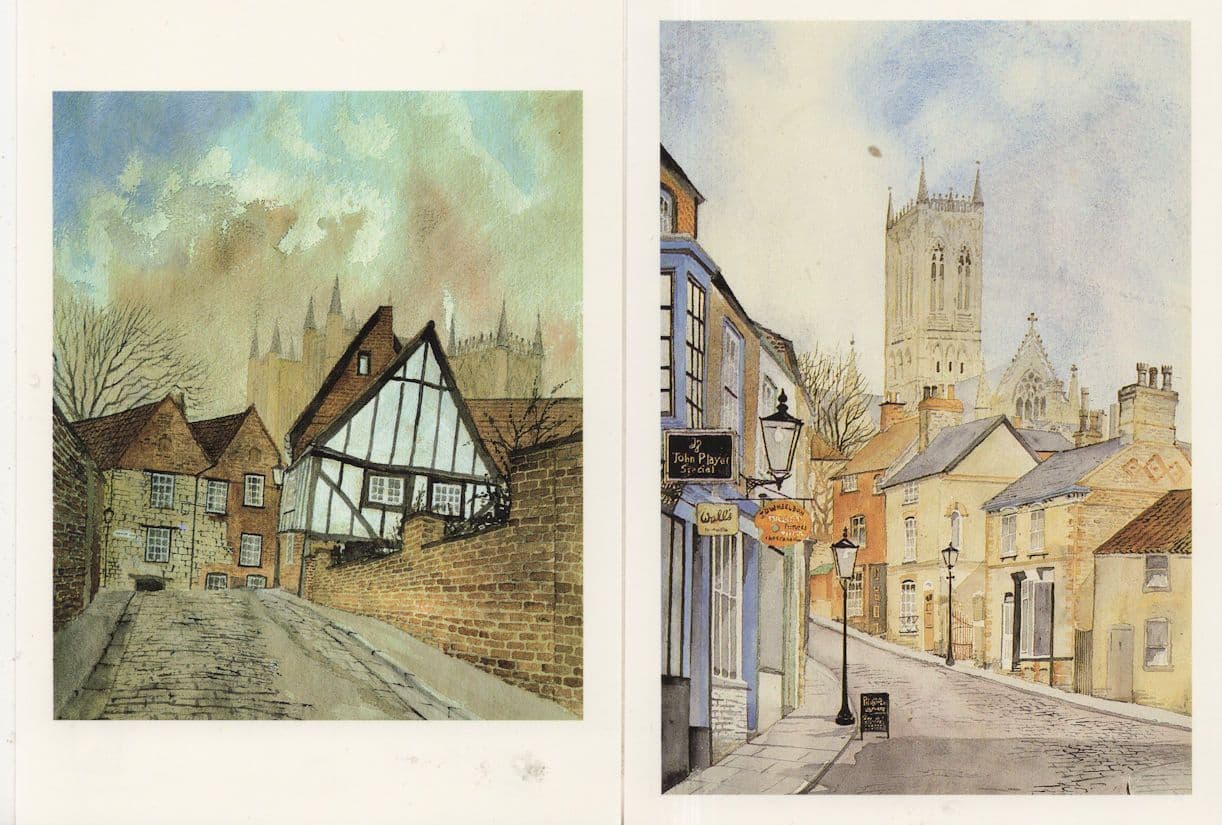 Lincoln From Michaelgate The Strait 2x Painting Postcard s