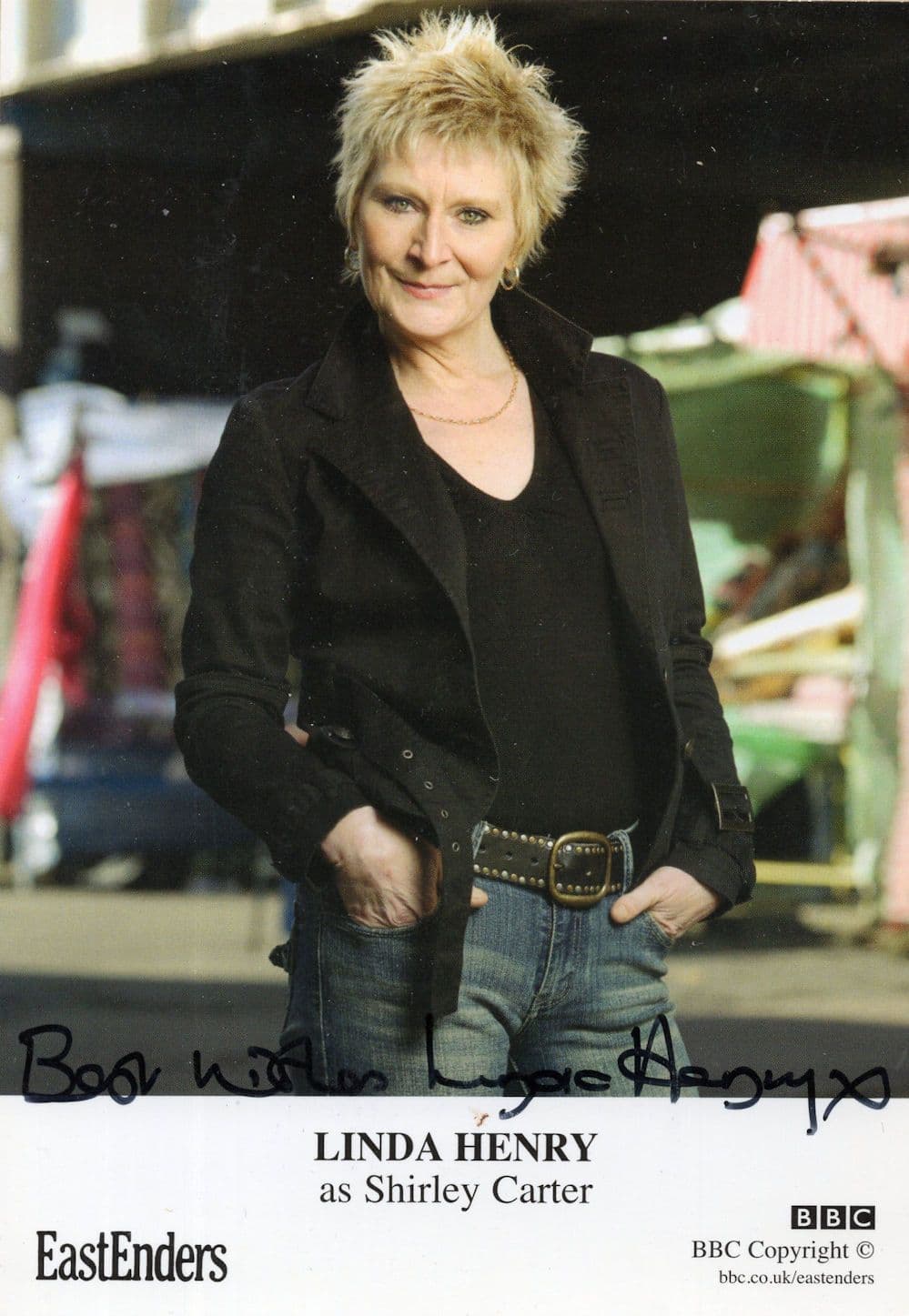 Linda Henry BBC Eastenders Hand Signed Cast Card Photo