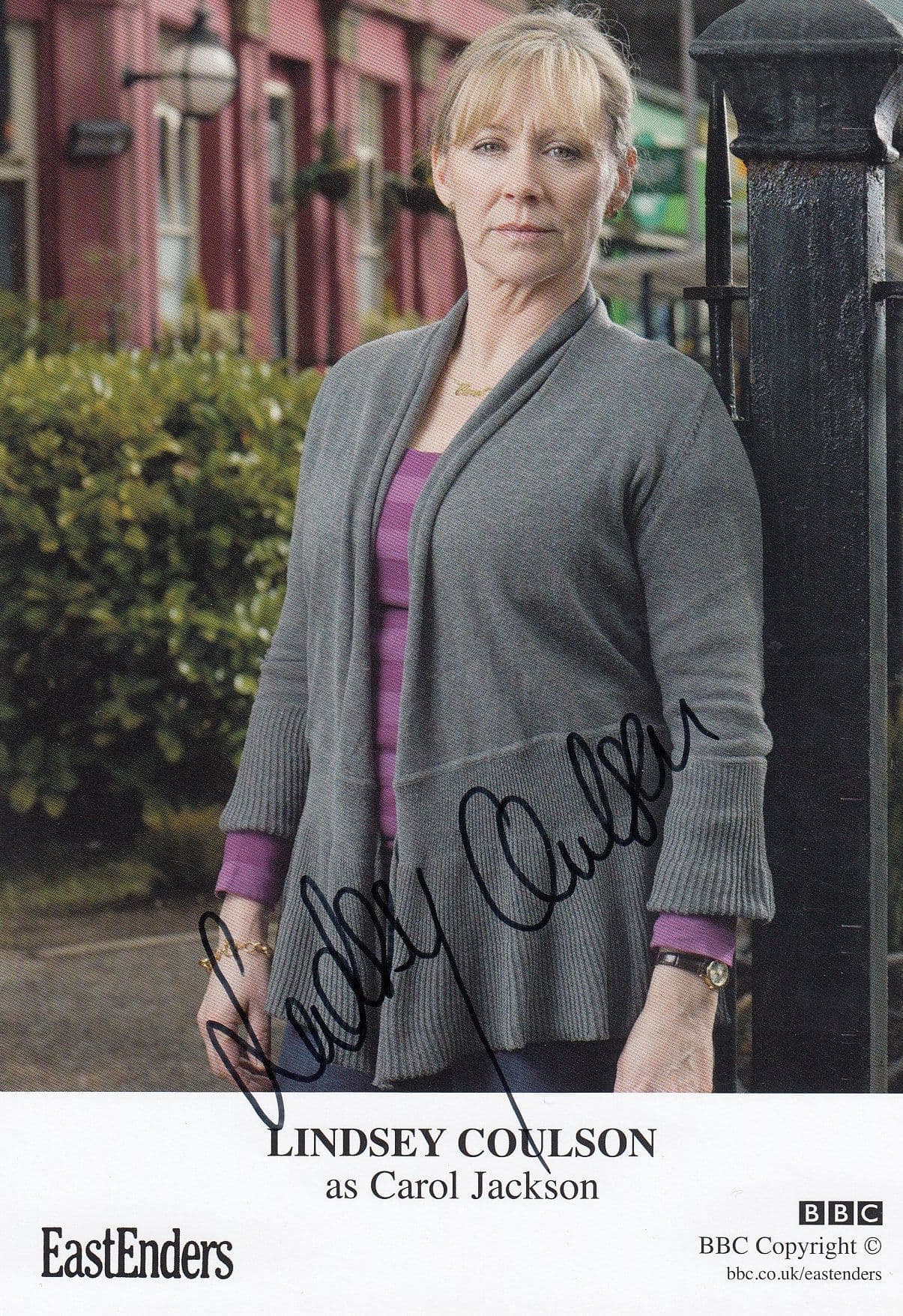 Lindsey Coulson Eastenders Hand Signed Cast Card Photo