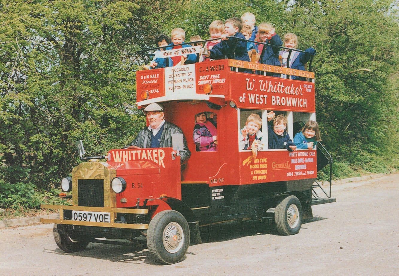 Lindy Lou Fun Bus Miniature W Whittaker Of West Bromwich postcard