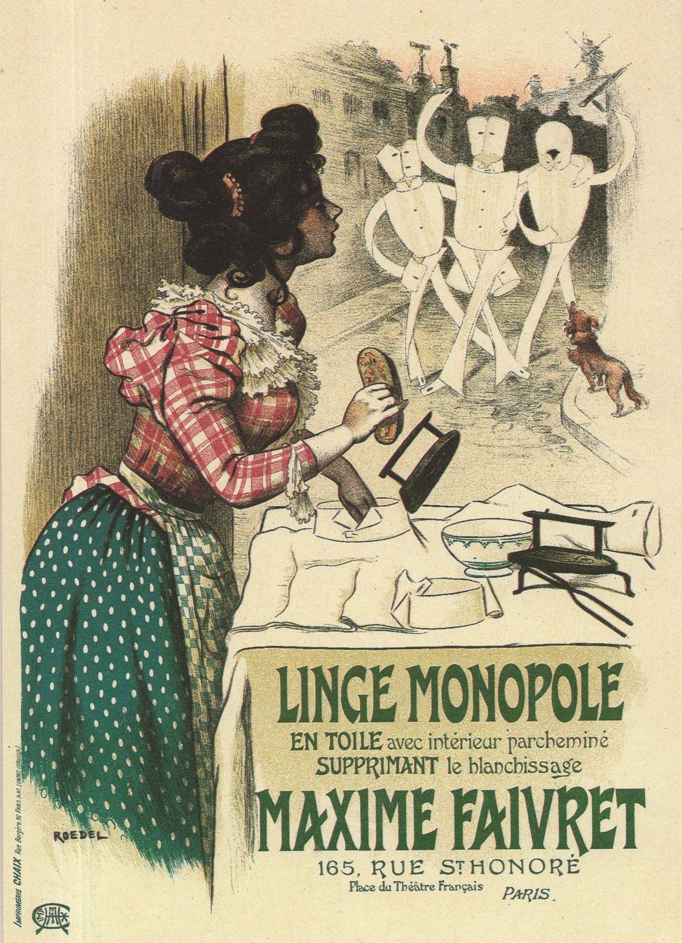 Linge Monopole Maxime Faivret Old Theatre French Poster Postcard